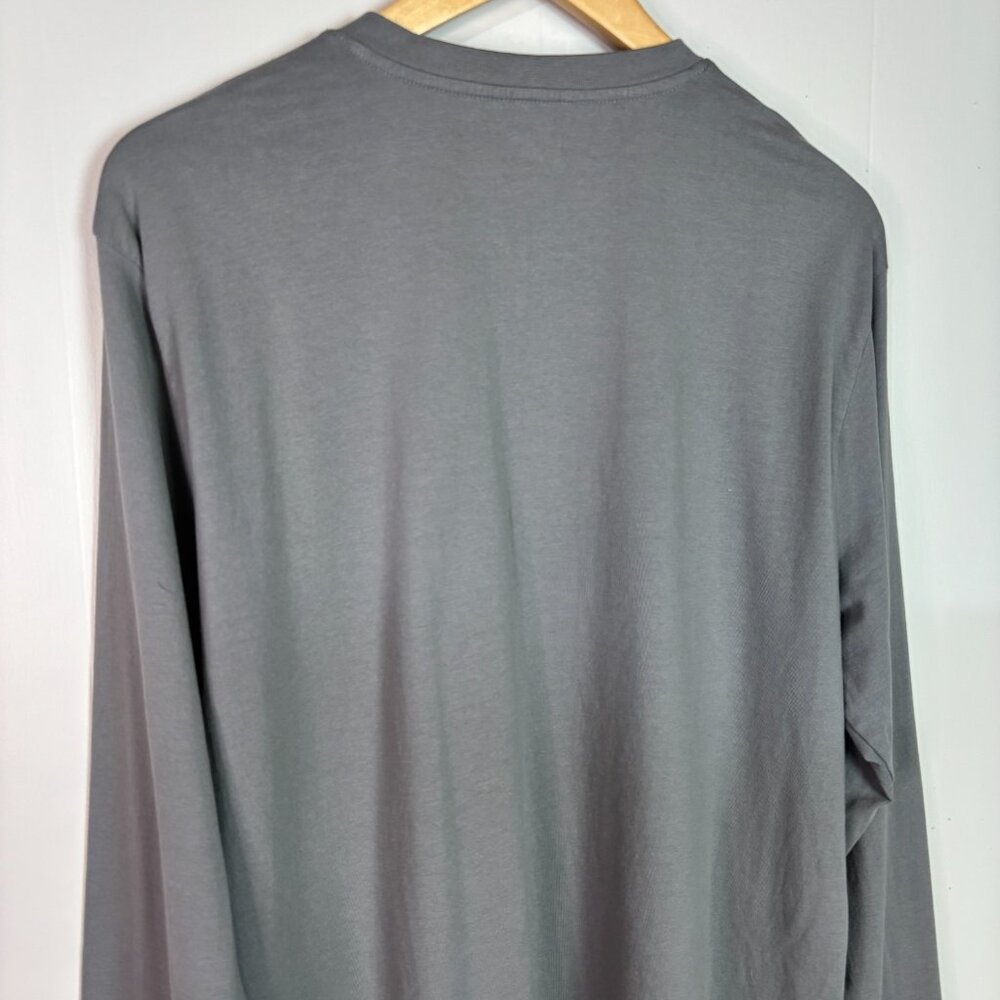 Lands End Shirt Large Henley Gray Stretch Cotton Long Sleeve Casual Men's - Picture 7 of 13